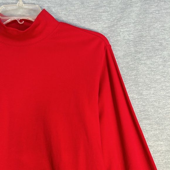 LANDS’ END Christmas Holiday Valentines Soft Snuggly Warm Cotton Mock-Neck Top - Picture 5 of 13